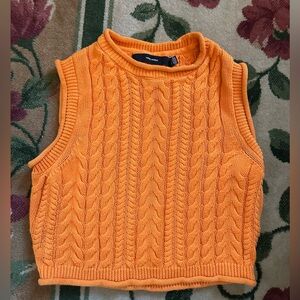 Vero Moda Vibrant Orange Cable Knit Sweater